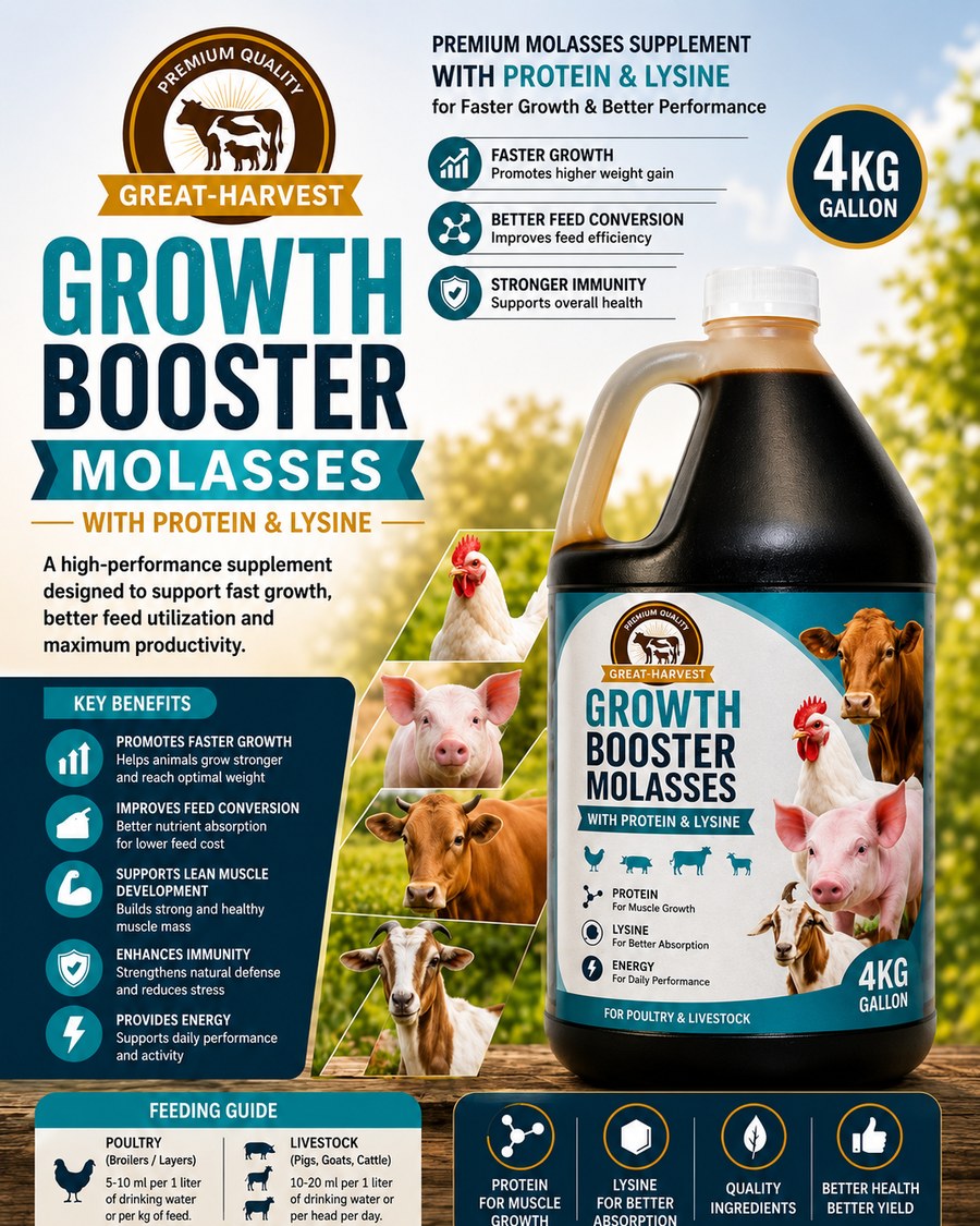 Growth Booster Molasses, protein and lysine for faster growth