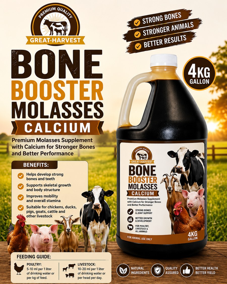 Bone Booster Molasses 500ML with calcium, for cattle, goats, pigs and chickens